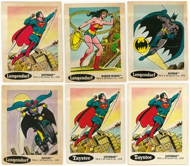 1978 Langendorf and Taystee "DC Comics Stickers" Complete Sets Collection (3) 